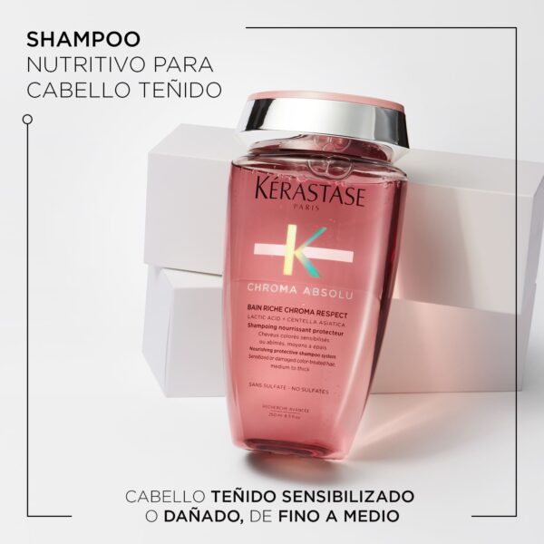 Shampoo Chroma Respect Riche | 250 ml | Kérastase Chroma Absolu - Imagen 2