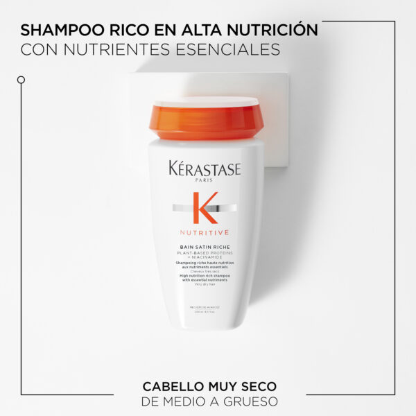 Shampoo Bain Satin Riche | 250 ml | Kérastase Nutritive - Imagen 3