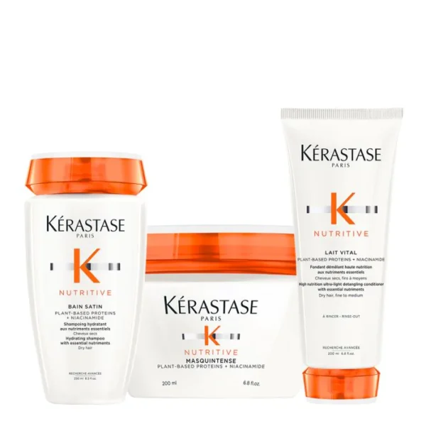 NUTRITIVE BAIN SATIN SHAMPOO & LAIT VITAL ACONDICIONADOR & MASQUINTENSE MASK COMBO